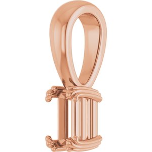 10K Rose Gold 5x3 mm Emerald Pendant Mounting – image 4