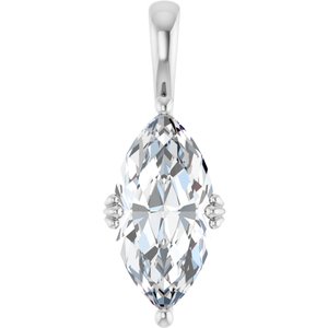 10K White Gold 16x8 mm Marquise Pendant Mounting