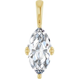 10K Yellow Gold 16x8 mm Marquise Pendant Mounting