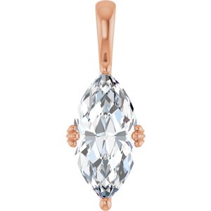 18K Rose Gold 16x8 mm Marquise Pendant Mounting