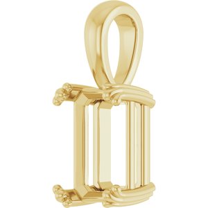 10K Yellow Gold 10x7 mm Emerald Pendant Mounting – image 4