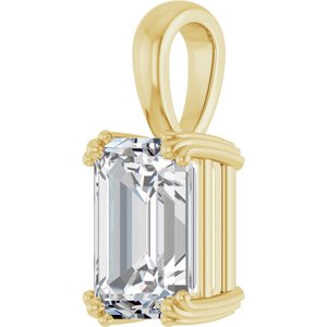 10K Yellow Gold 10x7 mm Emerald Pendant Mounting – image 3