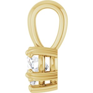 14K Yellow Gold 5.5x5.5 mm Heart Pendant Mounting – image 5