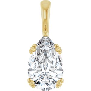 18K Yellow Gold 14x9 mm Pear Pendant Mounting