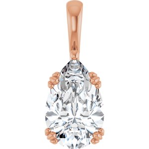 18K Rose Gold 14x9 mm Pear Pendant Mounting