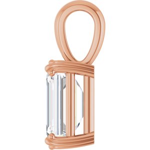 10K Rose Gold 10x7 mm Emerald Pendant Mounting – image 5