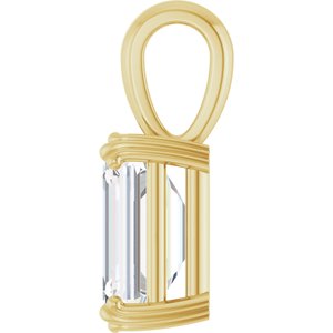 18K Yellow Gold 10x7 mm Emerald Pendant Mounting – image 5