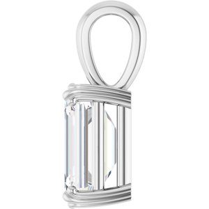 Continuum Sterling Silver 10x7 mm Emerald Pendant Mounting – image 5