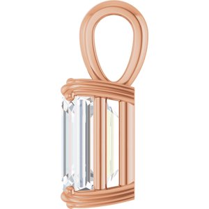 18K Rose Gold 11x9 mm Emerald Pendant Mounting – image 5