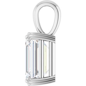 Continuum Sterling Silver 11x9 mm Emerald Pendant Mounting – image 5