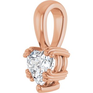 10K Rose Gold 5.5x5.5 mm Heart Pendant Mounting – image 3