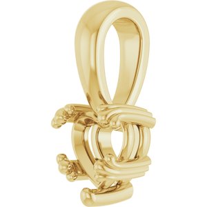 14K Yellow Gold 5.5x5.5 mm Heart Pendant Mounting – image 4