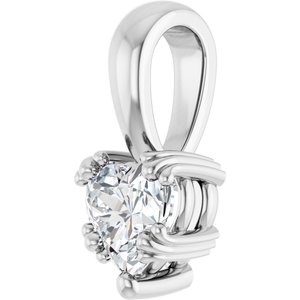 14K X1 White Gold 5.5x5.5 mm Heart Pendant Mounting – image 3