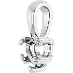 14K X1 White Gold 5.5x5.5 mm Heart Pendant Mounting – image 4