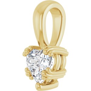 18K Yellow Gold 5.5x5.5 mm Heart Pendant Mounting – image 3
