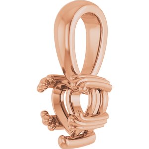 10K Rose Gold 5.5x5.5 mm Heart Pendant Mounting – image 4