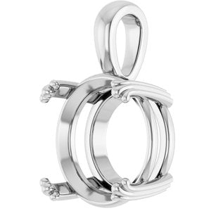 14K X1 White Gold 14 mm Round Pendant Mounting – image 4