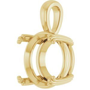 14K Yellow Gold 14 mm Round Pendant Mounting – image 4
