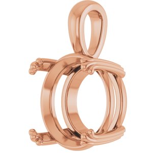 14K Rose Gold 14 mm Round Pendant Mounting – image 4