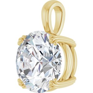 14K Yellow Gold 14 mm Round Pendant Mounting – image 3