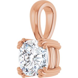 18K Rose Gold 7x7 mm Cushion Pendant Mounting – image 3