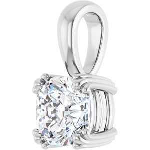 Sterling Silver 7x7 mm Cushion Pendant Mounting – image 3
