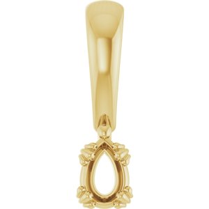 10K Yellow Gold 4.5x3 mm Pear Pendant Mounting – image 2