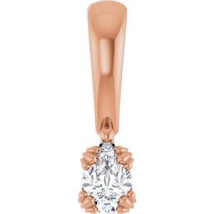 18K Rose Gold 4.5x3 mm Pear Pendant Mounting