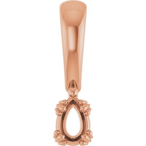 10K Rose Gold 4.5x3 mm Pear Pendant Mounting – image 2