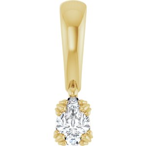 10K Yellow Gold 4.5x3 mm Pear Pendant Mounting