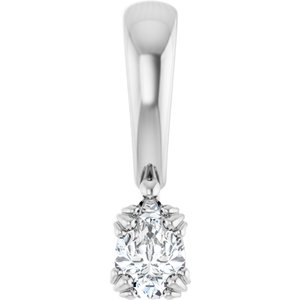 14K X1 White Gold 4.5x3 mm Pear Pendant Mounting