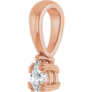 10K Rose Gold 4.5x3 mm Pear Pendant Mounting – image 3