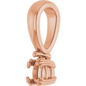 10K Rose Gold 4.5x3 mm Pear Pendant Mounting – image 4