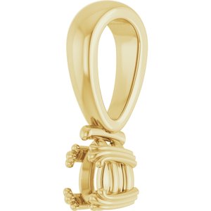 18K Yellow Gold 4.5x3 mm Pear Pendant Mounting – image 4