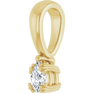 18K Yellow Gold 4.5x3 mm Pear Pendant Mounting – image 3