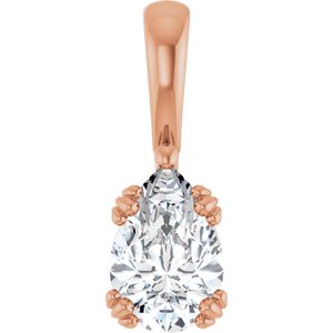 14K Rose Gold 9x6 mm Pear Pendant Mounting