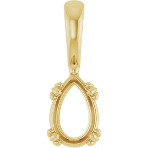 10K Yellow Gold 9x6 mm Pear Pendant Mounting – image 2