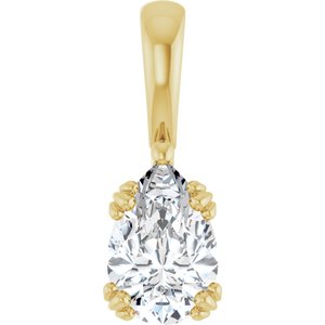 10K Yellow Gold 9x6 mm Pear Pendant Mounting