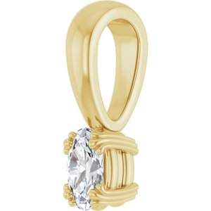 10K Yellow Gold 5x3 mm Oval Pendant Mounting – image 3