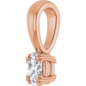 14K Rose Gold 5x3 mm Oval Pendant Mounting – image 3