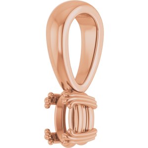 18K Rose Gold 5x3 mm Oval Pendant Mounting – image 4