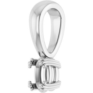 Platinum 5x3 mm Oval Pendant Mounting – image 4