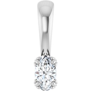 Sterling Silver 5x3 mm Oval Pendant Mounting