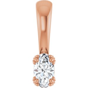 18K Rose Gold 5x3 mm Oval Pendant Mounting