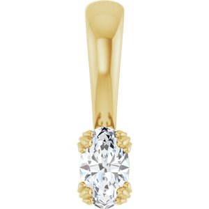 18K Yellow Gold 5x3 mm Oval Pendant Mounting