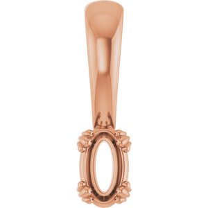 14K Rose Gold 5x3 mm Oval Pendant Mounting – image 2