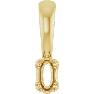 18K Yellow Gold 5x3 mm Oval Pendant Mounting – image 2
