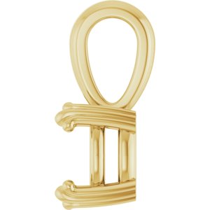 18K Yellow Gold 7x7 mm Cushion Pendant Mounting – image 6