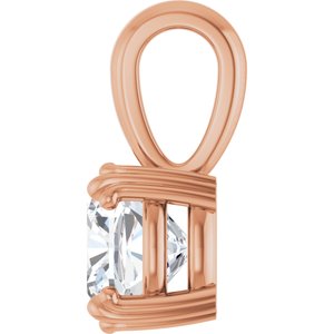 14K Rose Gold 7x7 mm Cushion Pendant Mounting – image 5