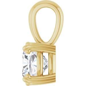 14K Yellow Gold 7x7 mm Cushion Pendant Mounting – image 5
